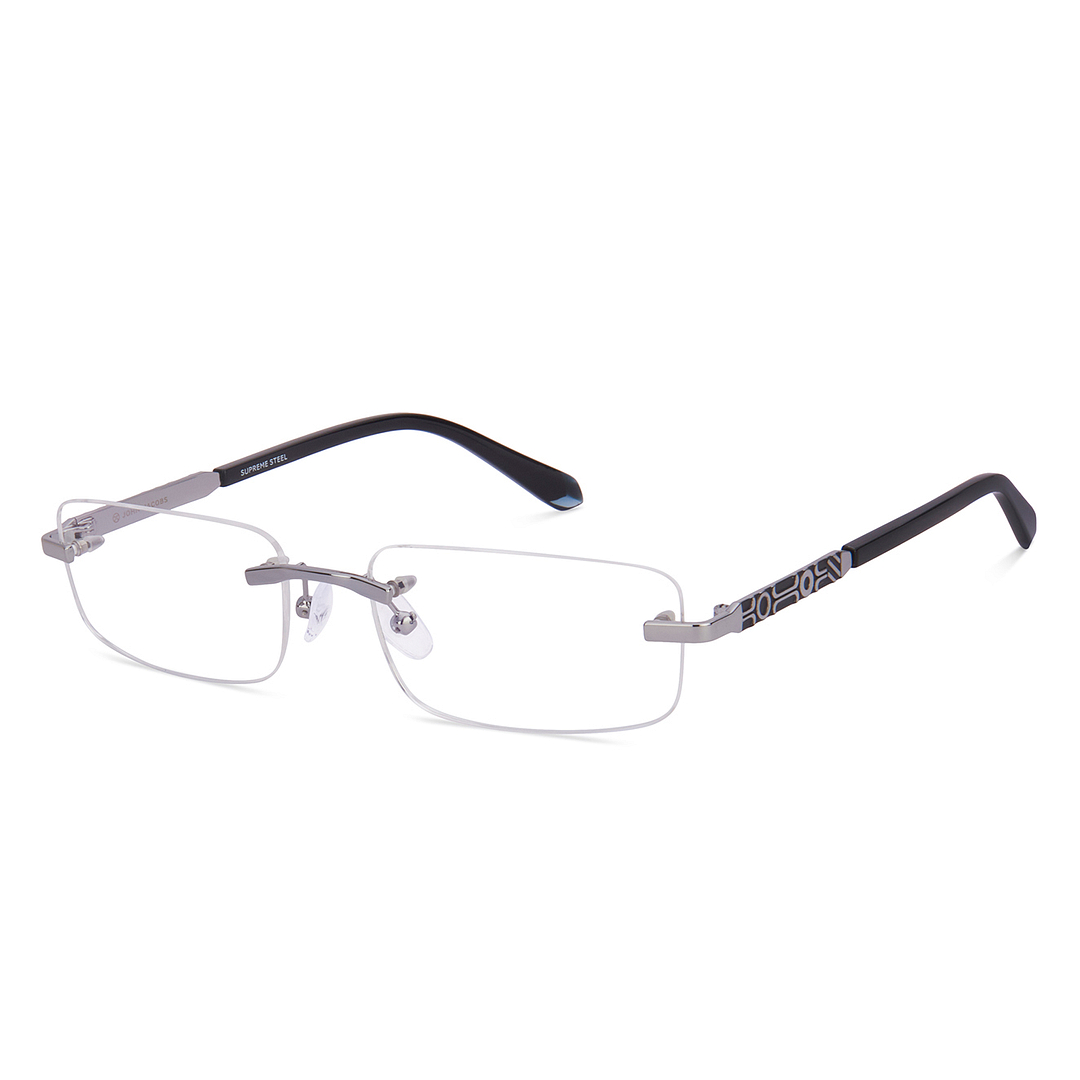 John Jacobs Silver Rimless Rectangle left side