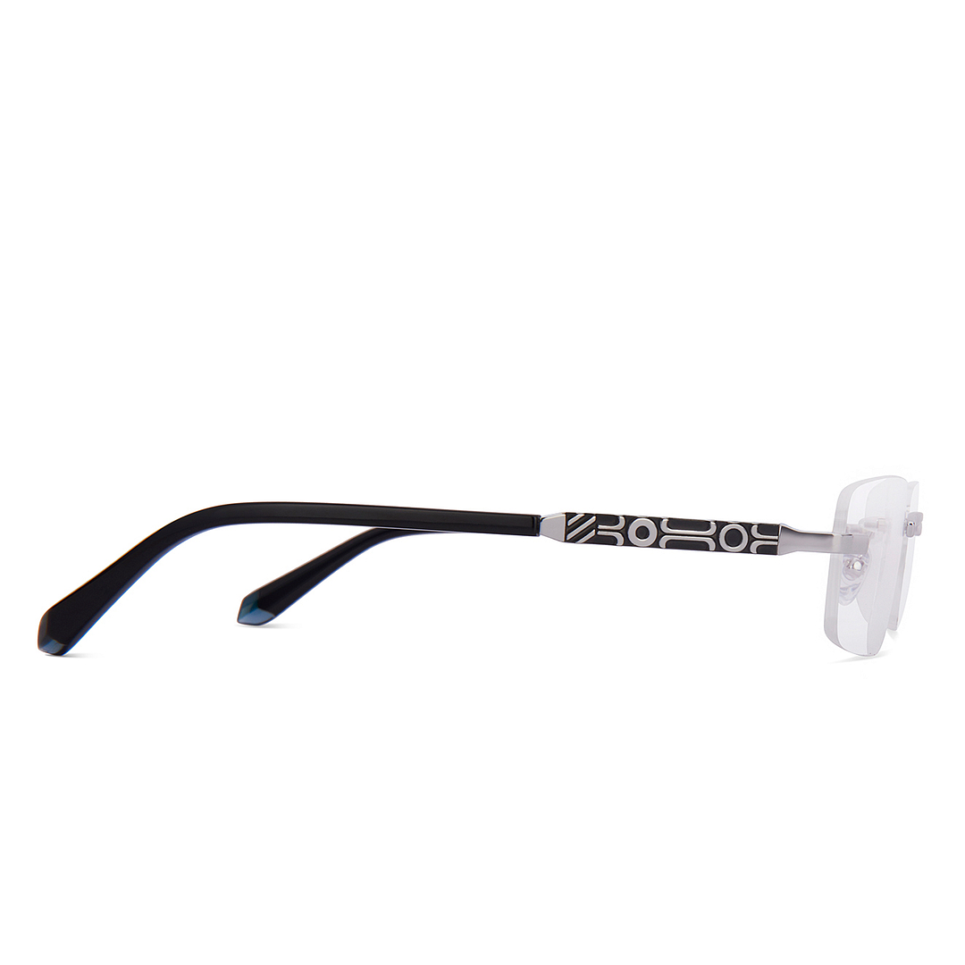 John Jacobs Silver Rimless Rectangle left side