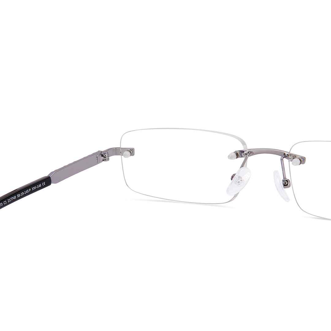 John Jacobs Silver Rimless Rectangle right side