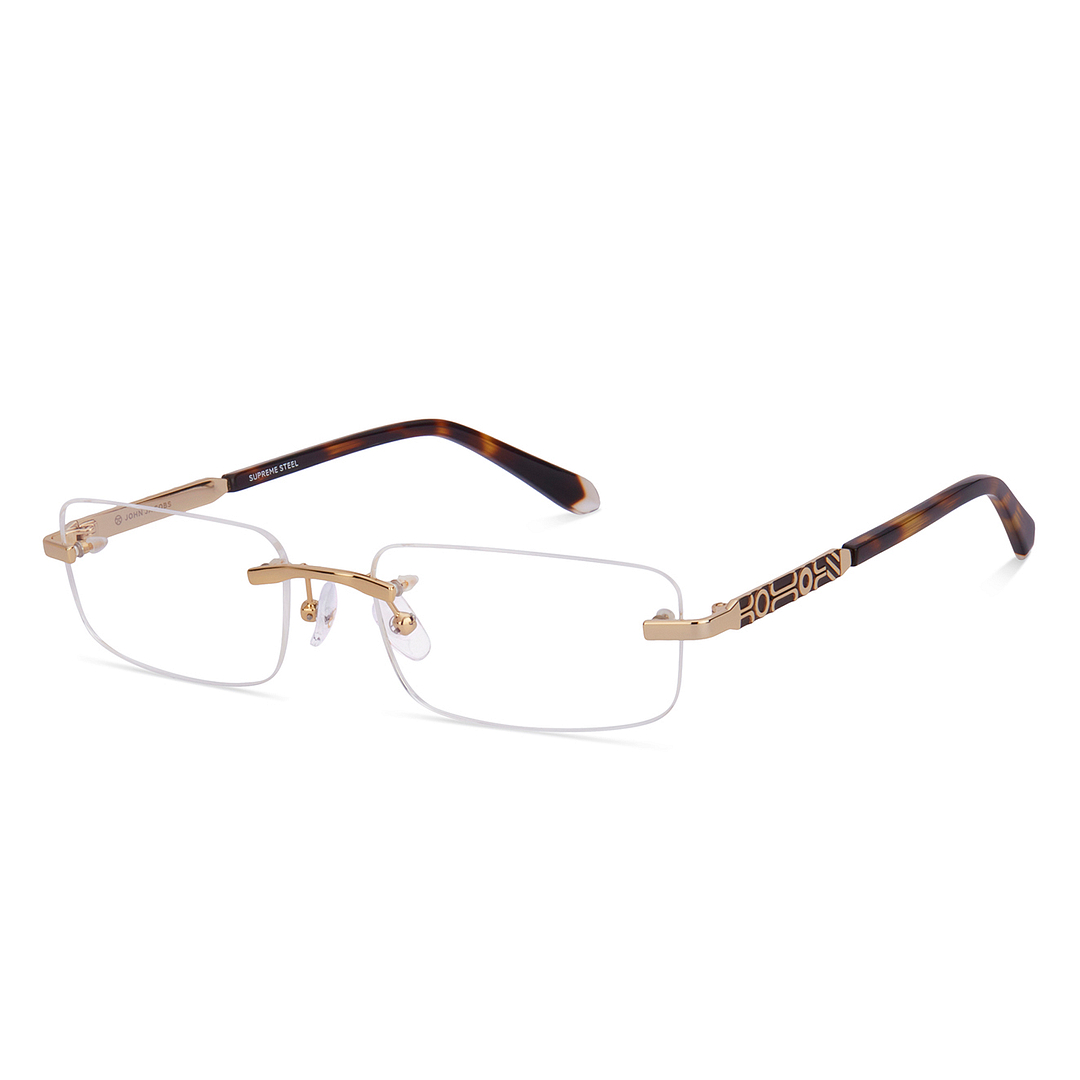 John Jacobs Gold Rimless Rectangle left side