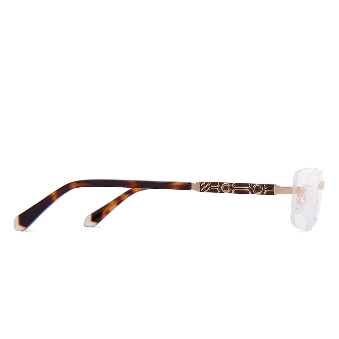 John Jacobs Gold Rimless Rectangle right side