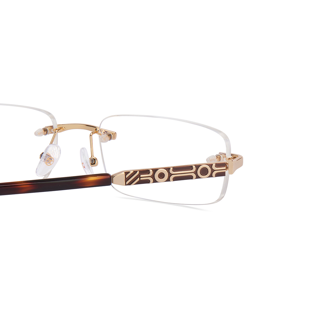 John Jacobs Gold Rimless Rectangle left side