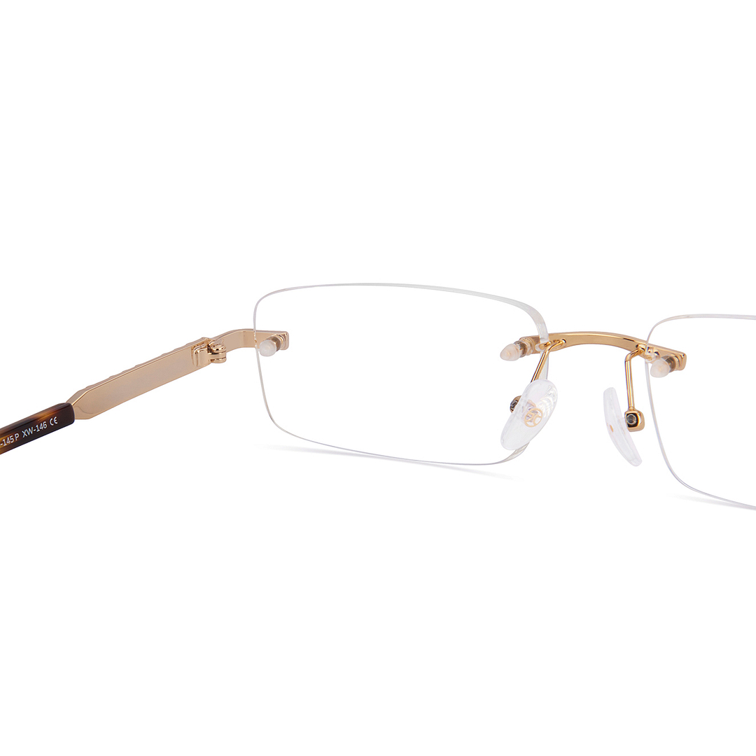 John Jacobs Gold Rimless Rectangle left side