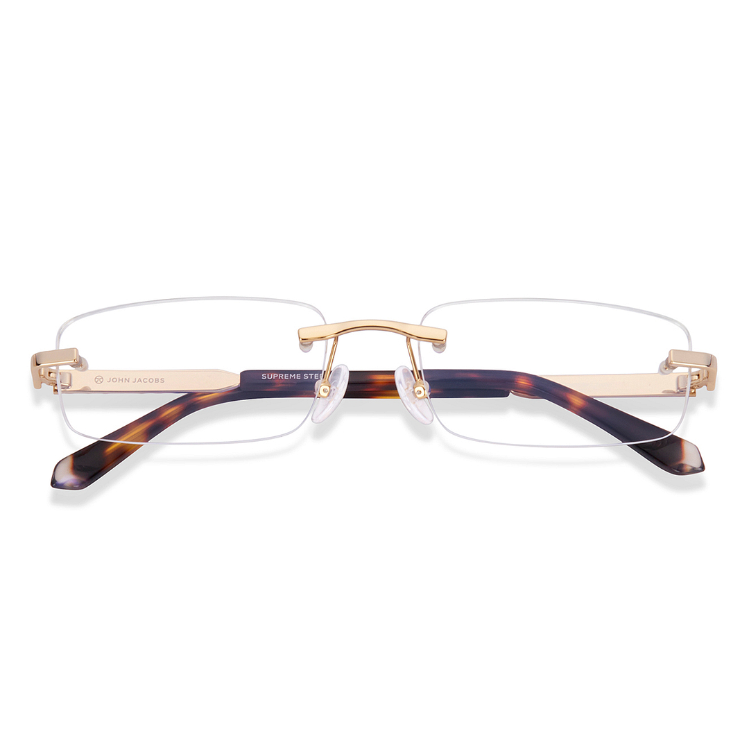 John Jacobs Gold Rimless Rectangle right side