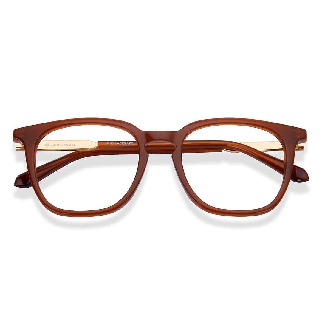 John Jacobs Light Brown Full Rim Square left side