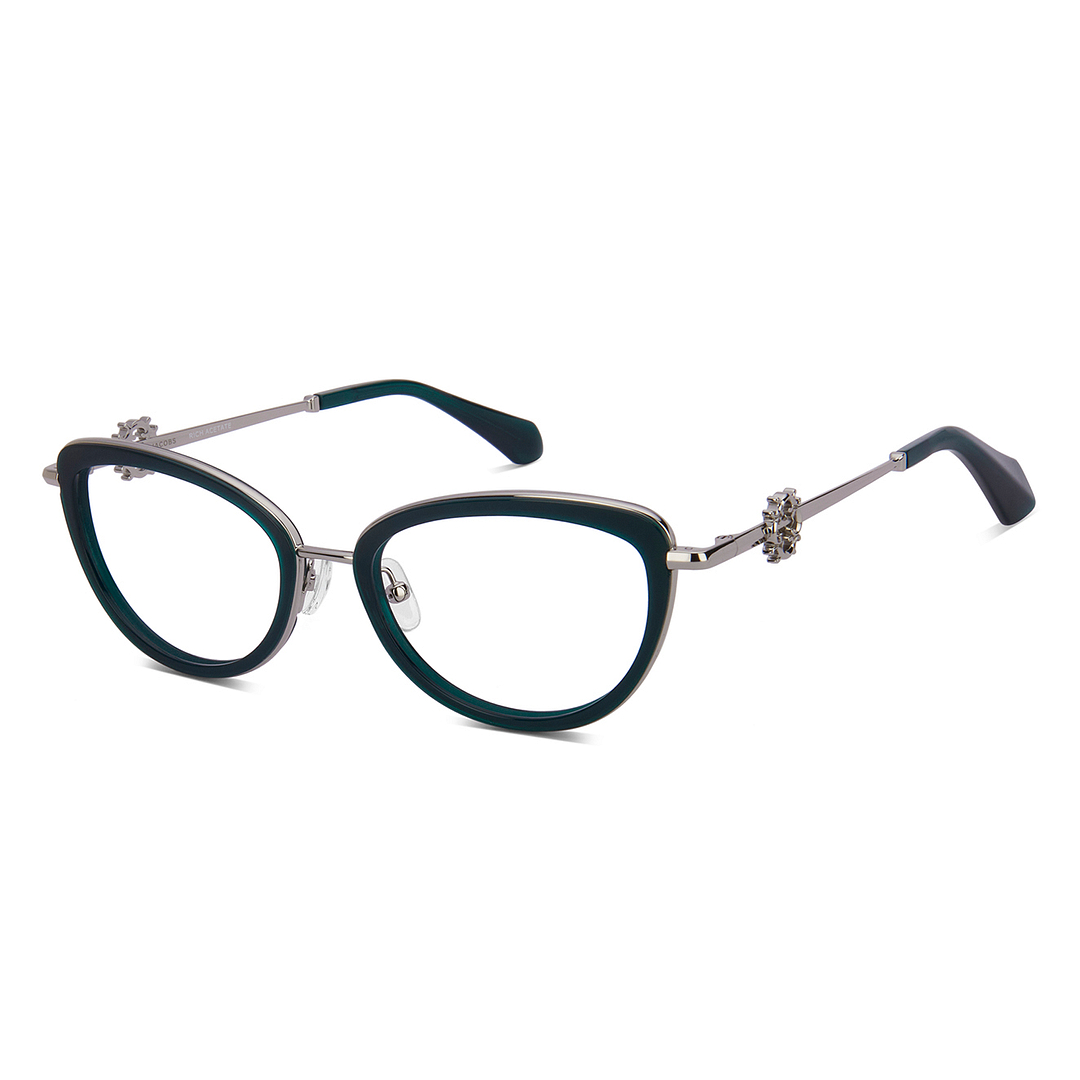 Buy Silver Green Full Rim Cat Eye John Jacobs Supreme Steel JJ