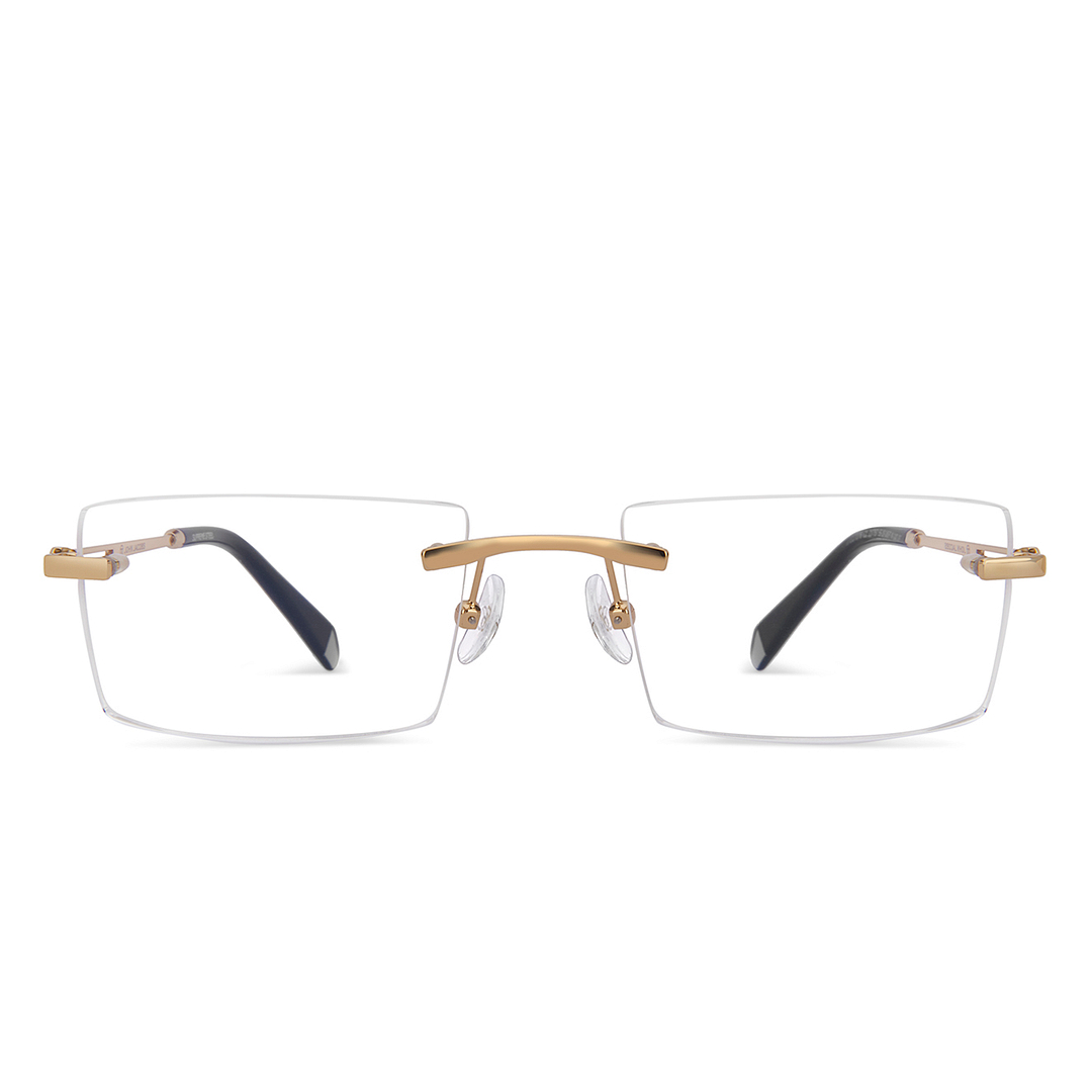 John Jacobs Online Gold Rimless Rectangle right side
