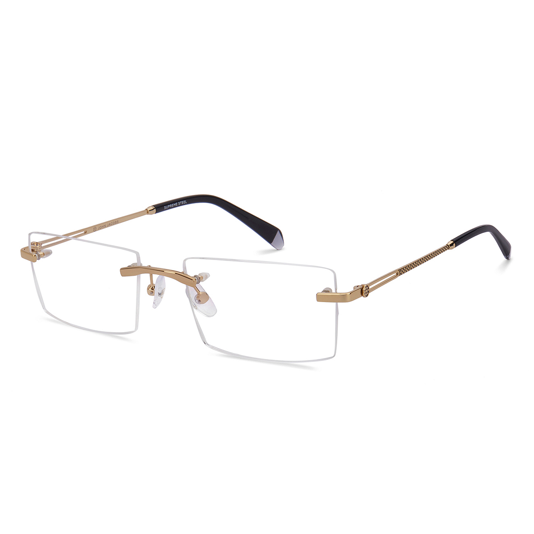 John Jacobs Online Gold Rimless Rectangle left side