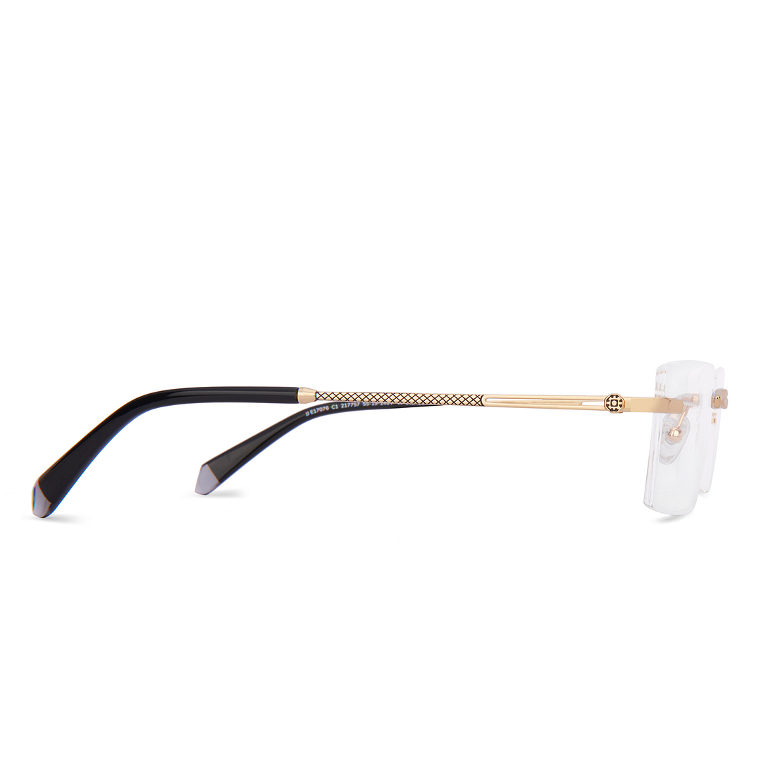 John Jacobs Online Gold Rimless Rectangle left side