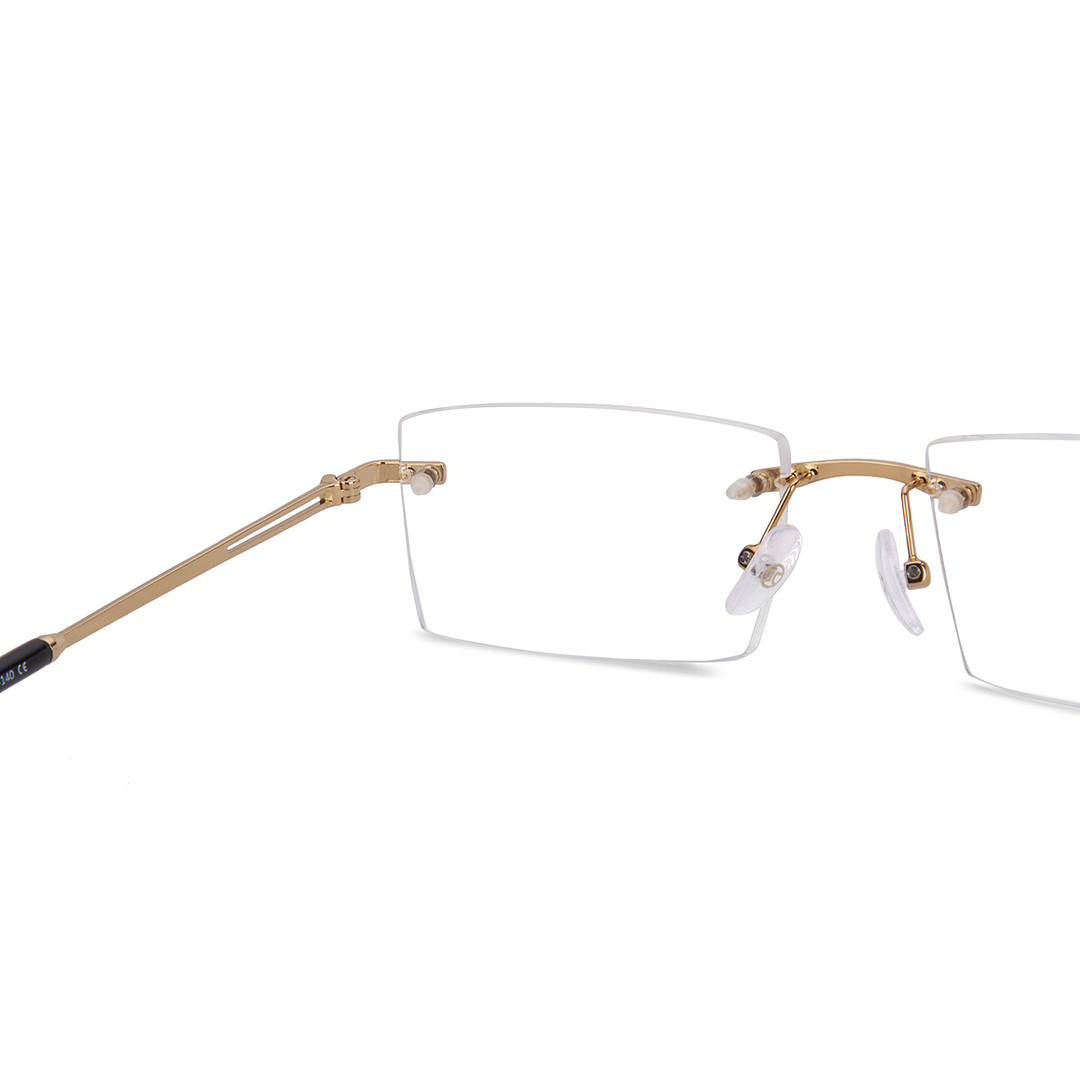 John Jacobs Online Gold Rimless Rectangle right side