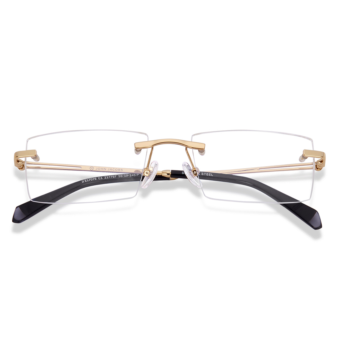 John Jacobs Online Gold Rimless Rectangle left side