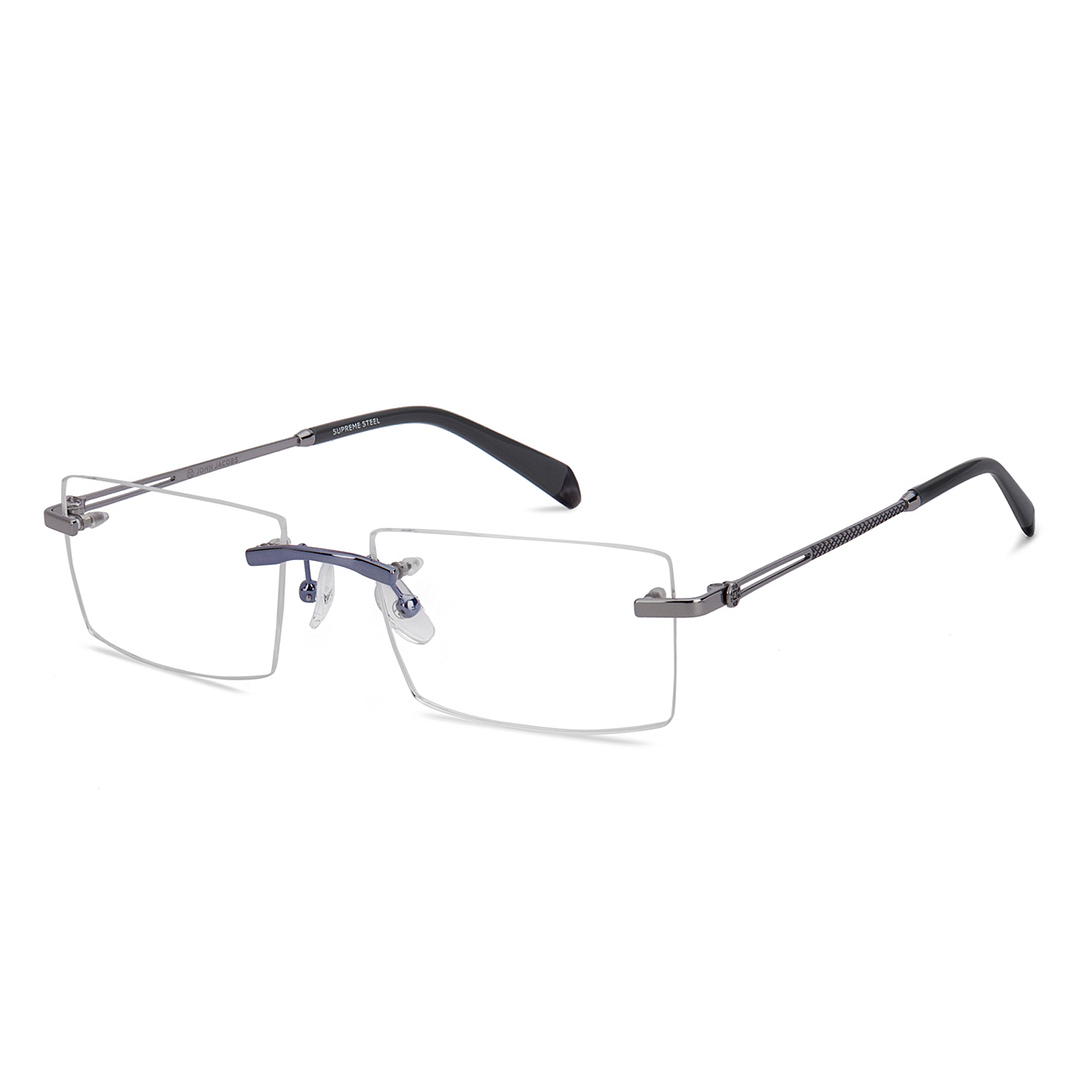 John Jacobs Silver Rimless Rectangle left side