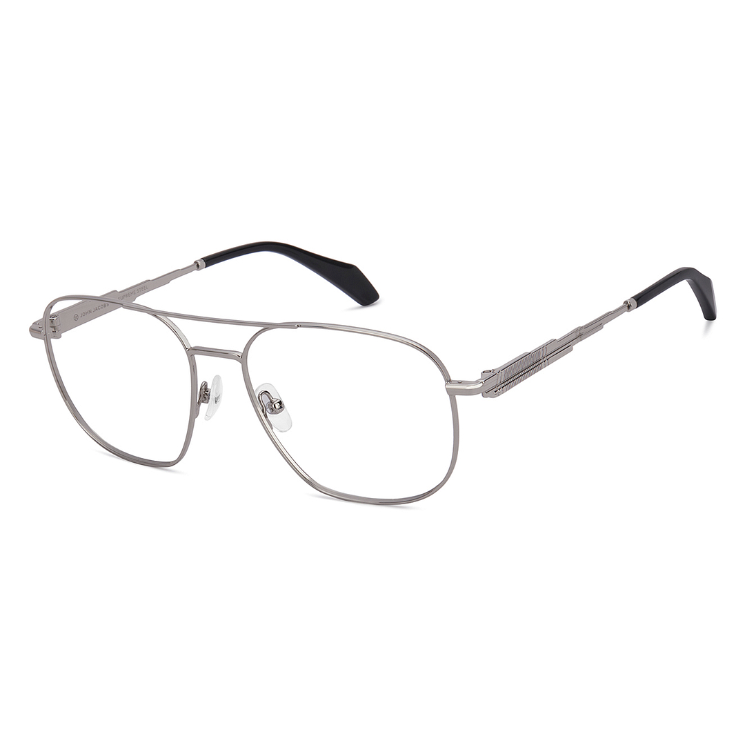 Silver Black Full Rim Square John Jacobs Supreme Steel JJ E17077