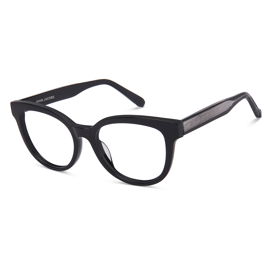 John Jacobs Online Black Full Rim Cat Eye left side