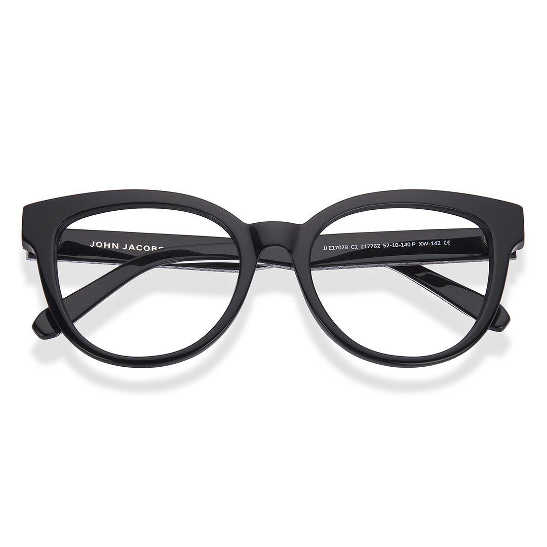 John Jacobs Online Black Full Rim Cat Eye left side