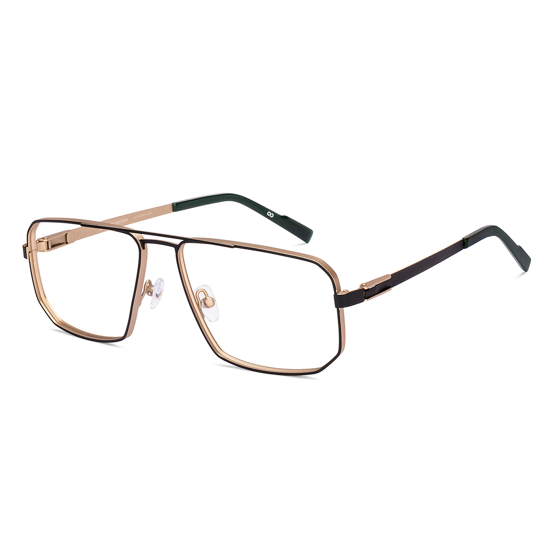 じゃが Buy Matte Black Gold Full Rim Geometric John Jacobs Supreme Steel