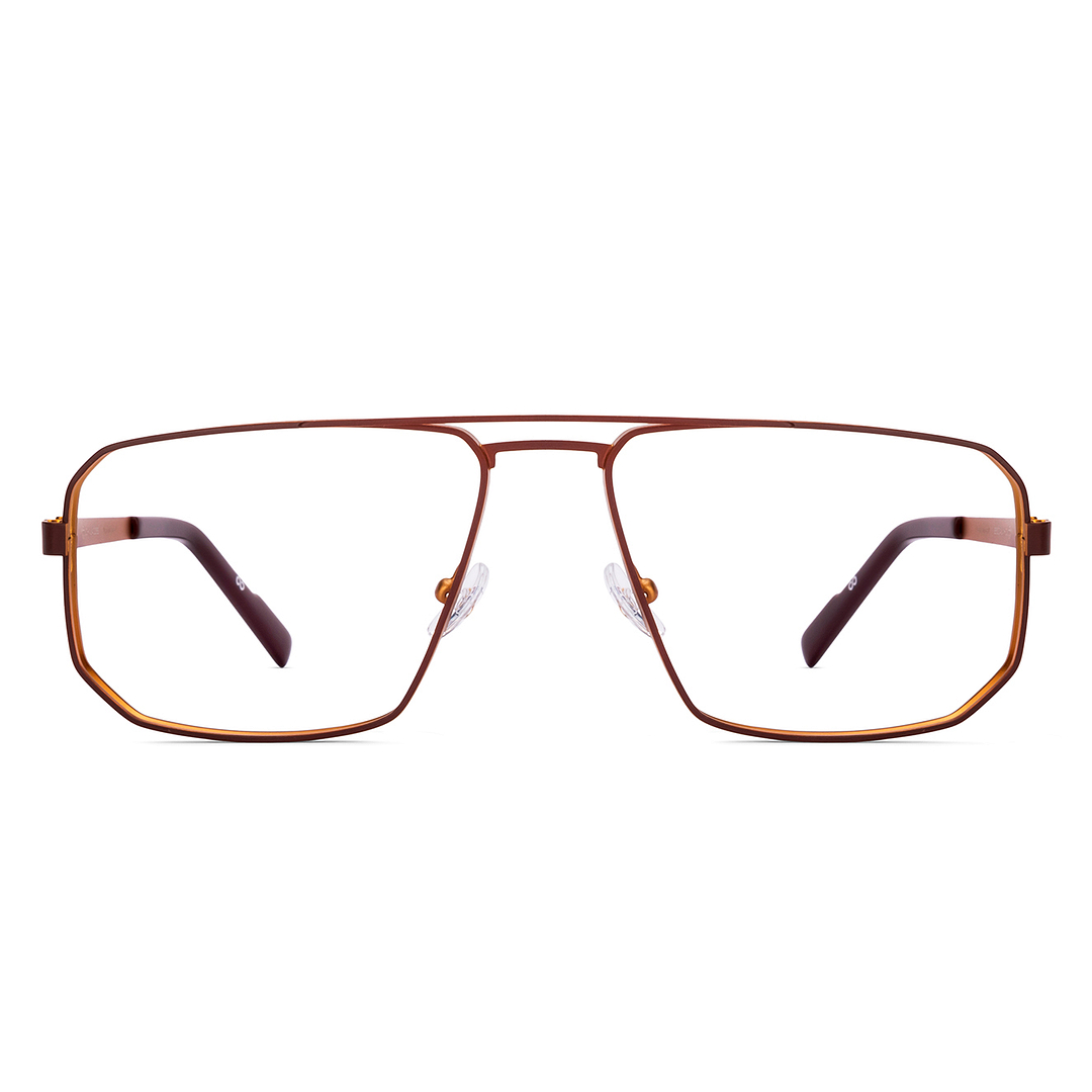 Buy Matte Brown Yellow Full Rim Hexagonal John Jacobs Supreme