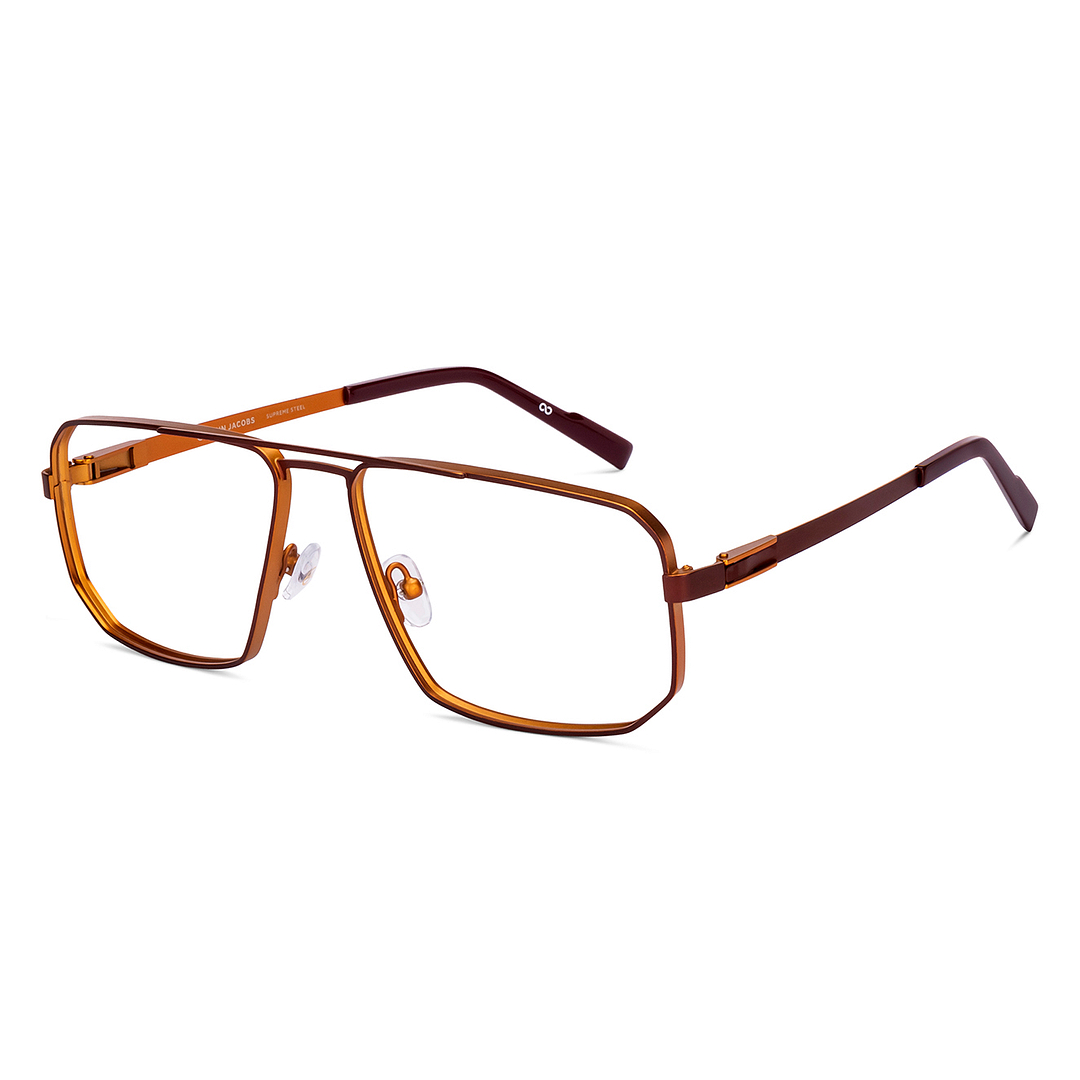 ② uranium7　806045 Buy Matte Brown Yellow Full Rim Hexagonal John Jacobs Supreme