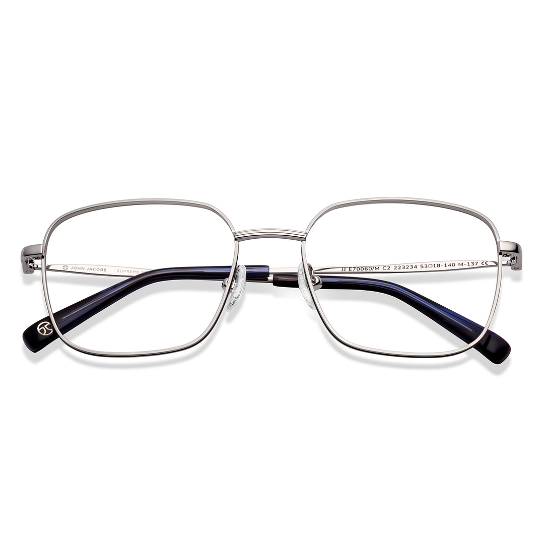 John Jacobs Silver Full Rim Square left side