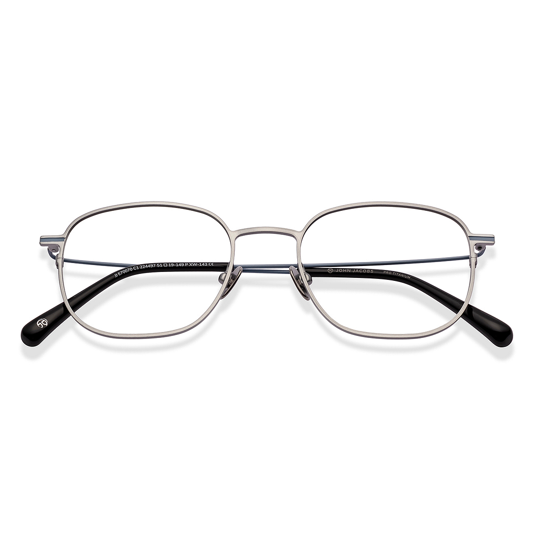 John Jacobs Silver Full Rim Square left side