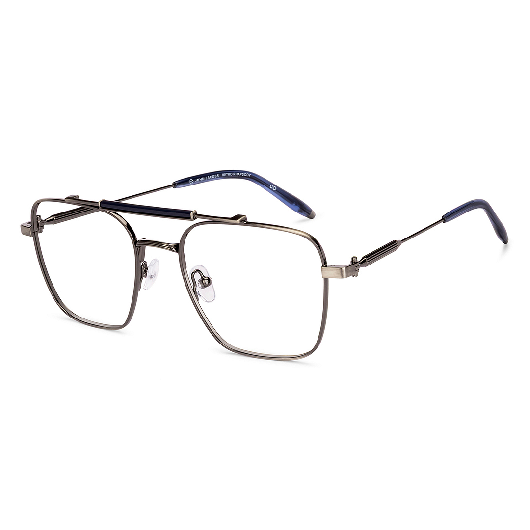 希少！Jakob L. Schnauffer ガラスヴィンテージブローチH52 Silver Full Rim Aviator John Jacobs SUPREME STEEL JJ E70142 Eyeglass