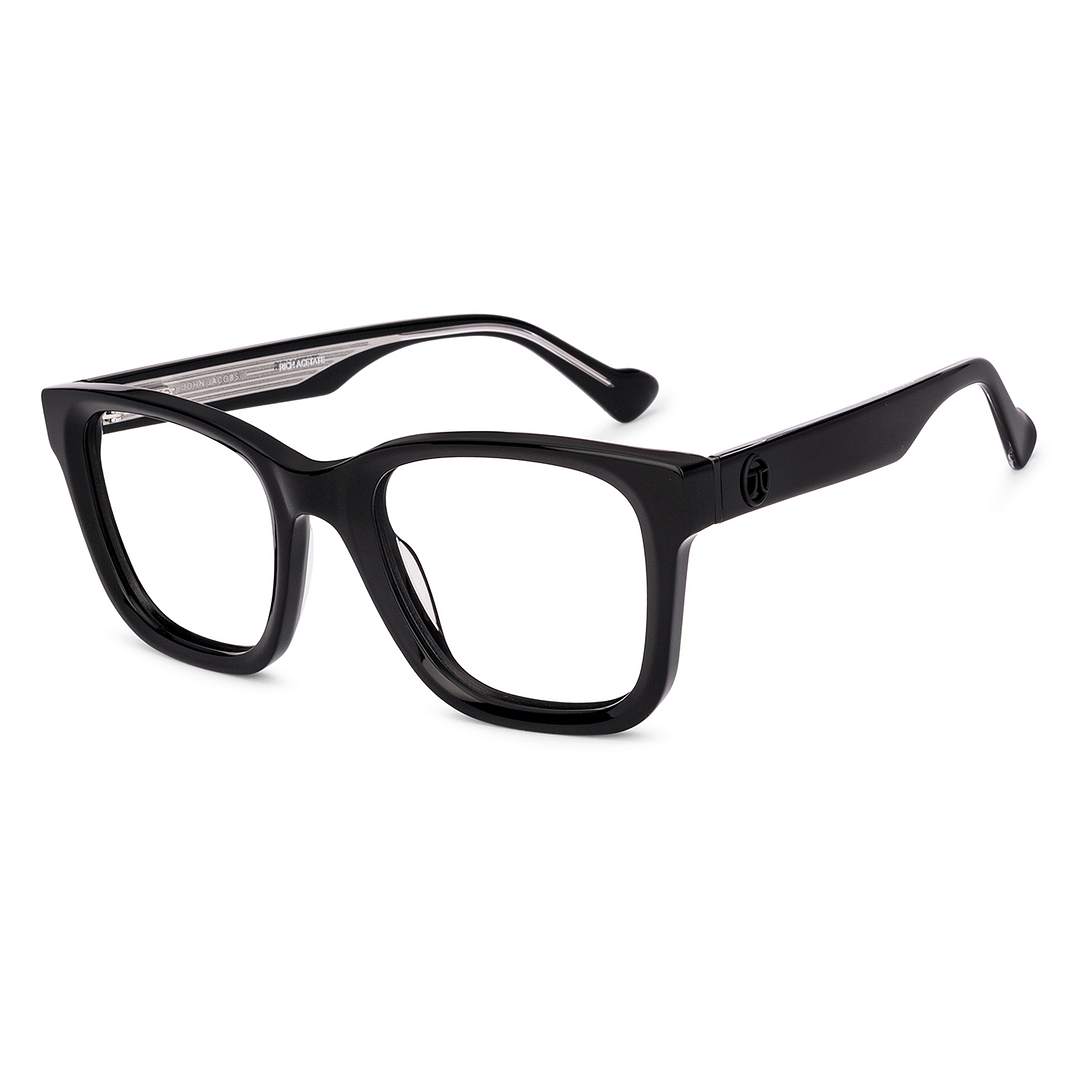 ｊｊ Black Full Rim Square John Jacobs Rich Acetate JJ E70322 Eyeglasses