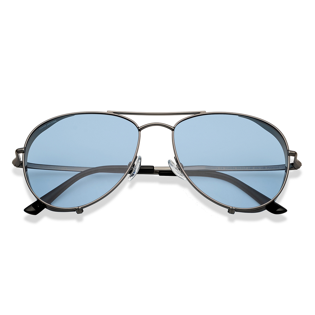 John Jacobs Gunmetal Full Rim Aviator left side