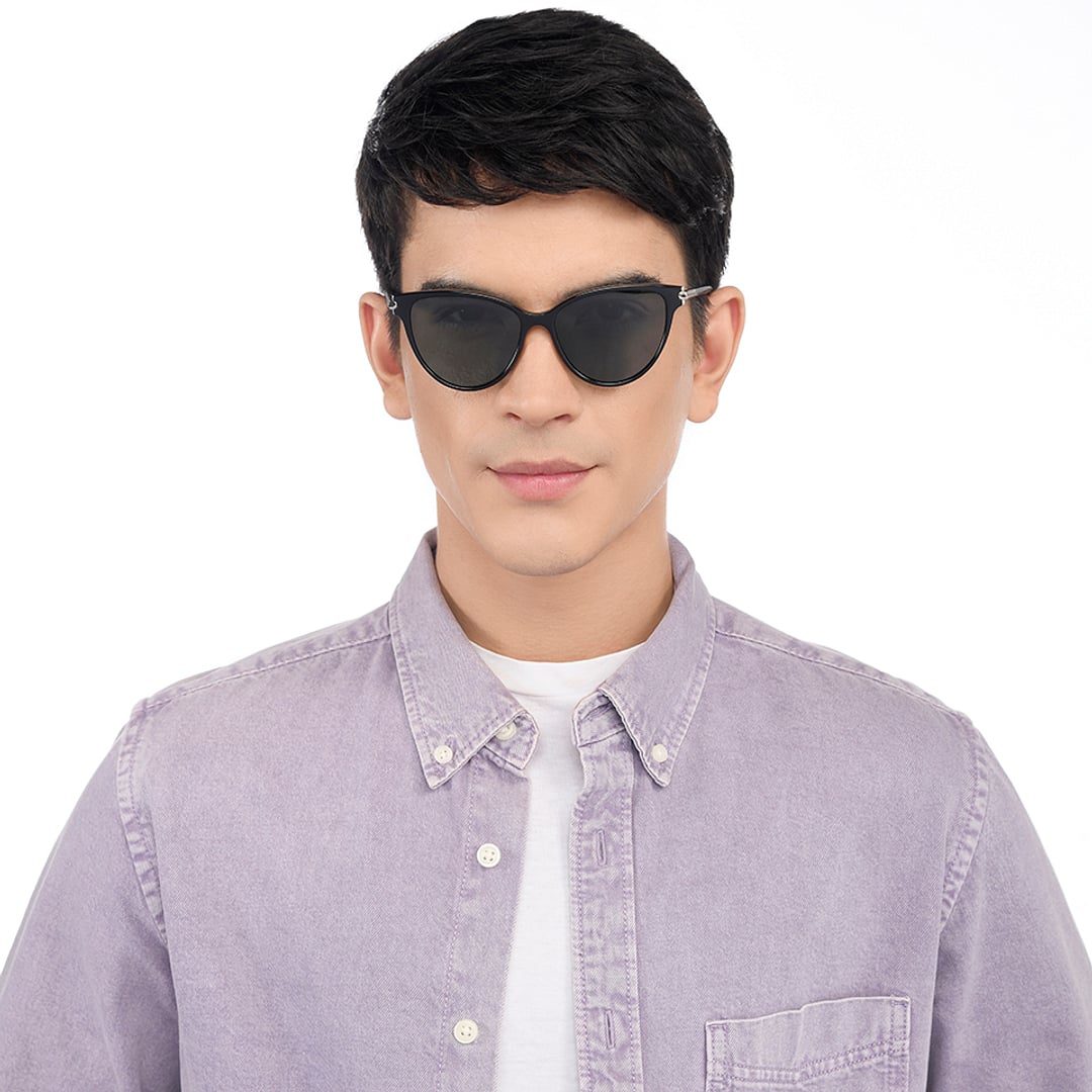 John Jacobs Black Full Rim Cat Eye right side