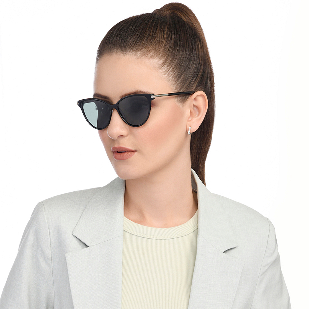 John Jacobs Black Full Rim Cat Eye left side