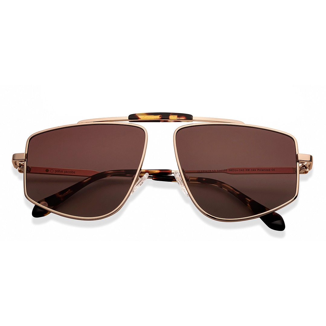 John Jacobs Online Gold Full Rim Rectangle left side