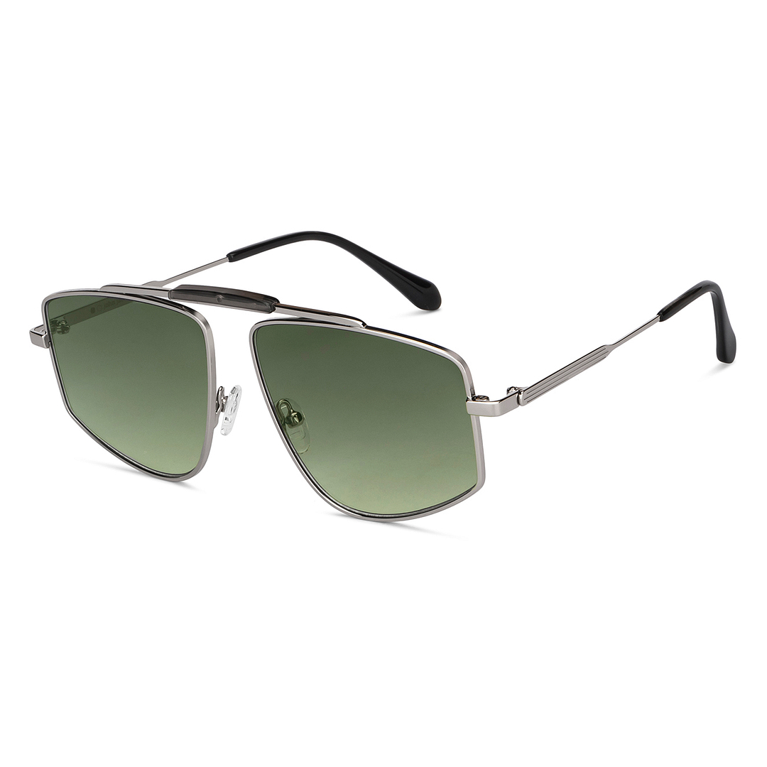 Buy Silver Grey Black Green Gradient Full Rim Rectangle John