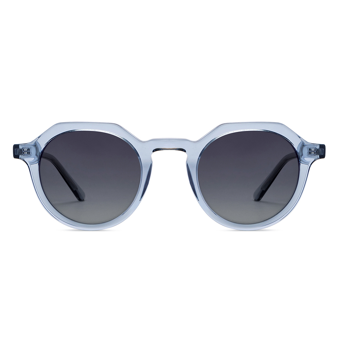 John Jacobs Online Blue Transparent Full Rim Round left side