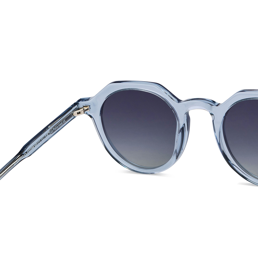 John Jacobs Online Blue Transparent Full Rim Round right side