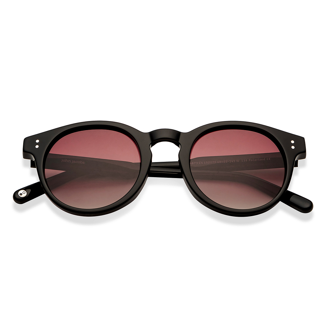 John Jacobs Black Full Rim Round left side