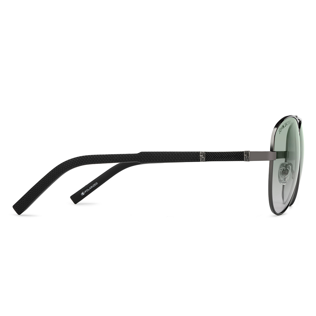Buy Green Gradient Gunmetal Black Full Rim Aviator John Jacobs JJ
