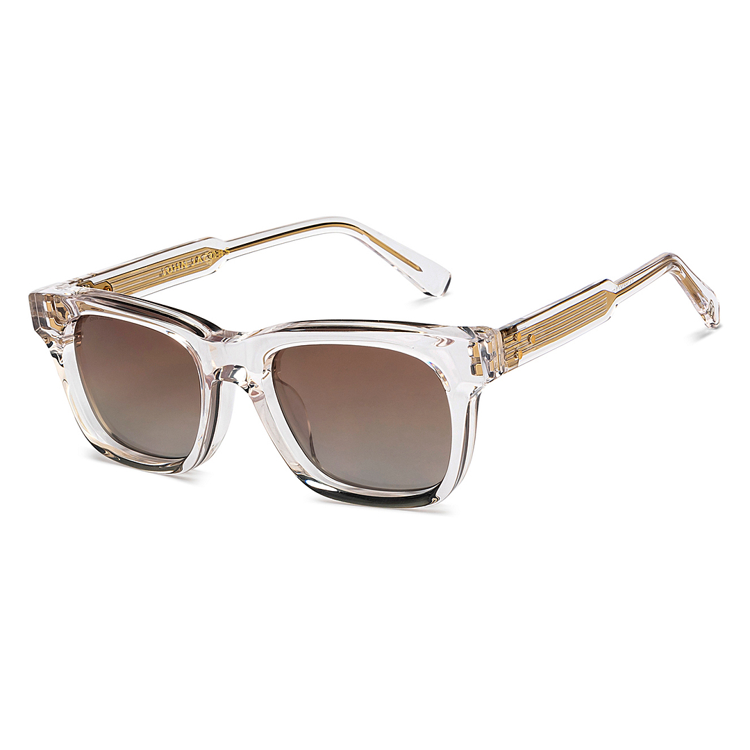 Buy Transparent Gold Brown Gradient Full Rim Square John Jacobs JJ