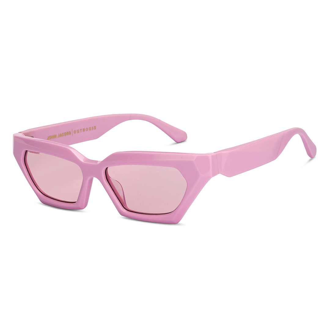 John Jacobs Pink Full Rim Cat Eye left side