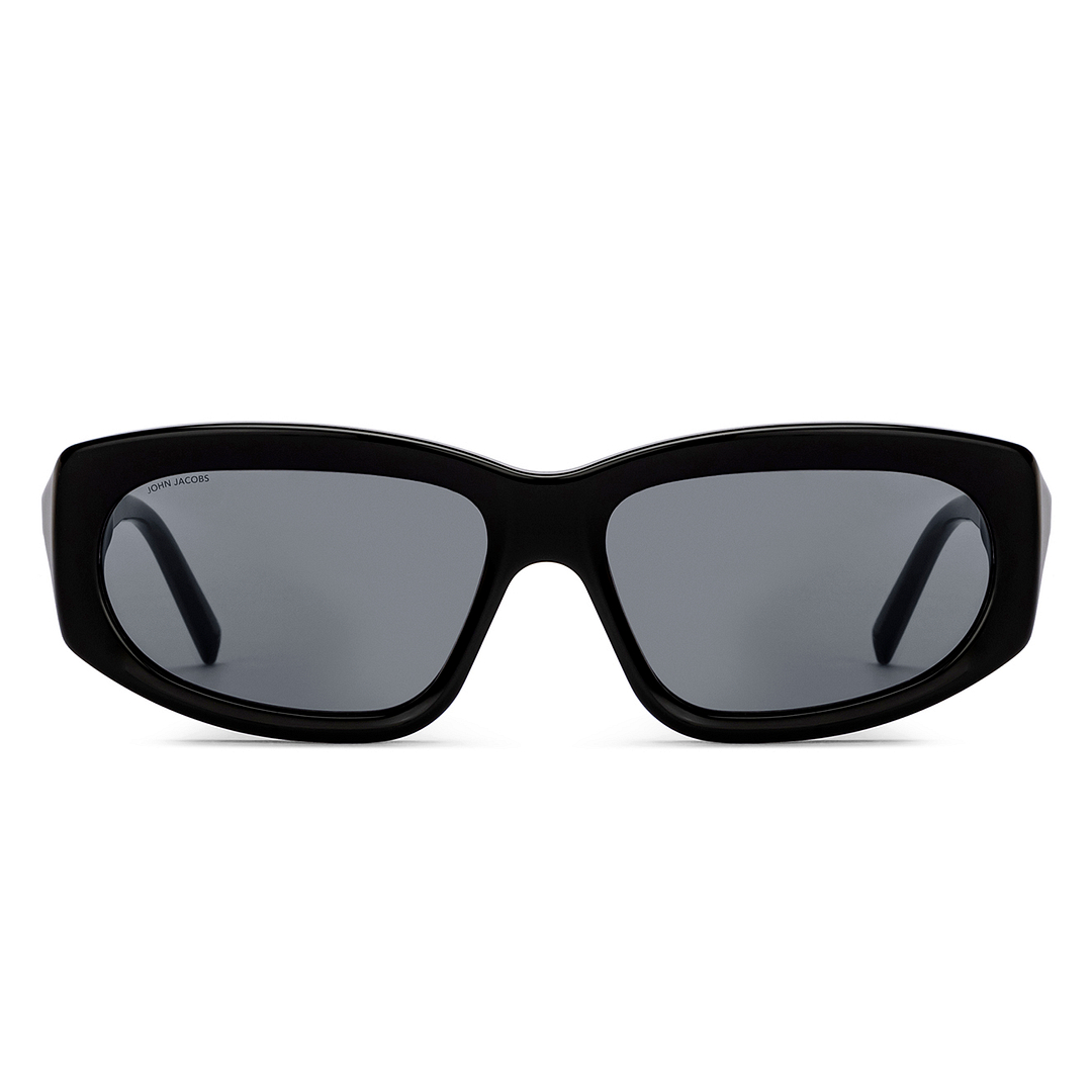 John Jacobs Black Full Rim Rectangle right side