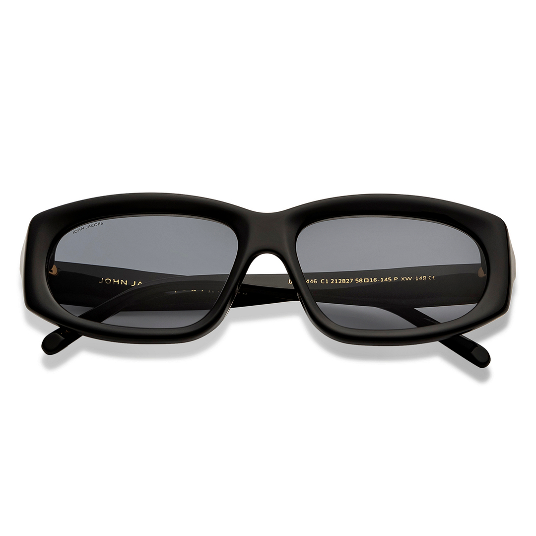 John Jacobs Black Full Rim Rectangle right side