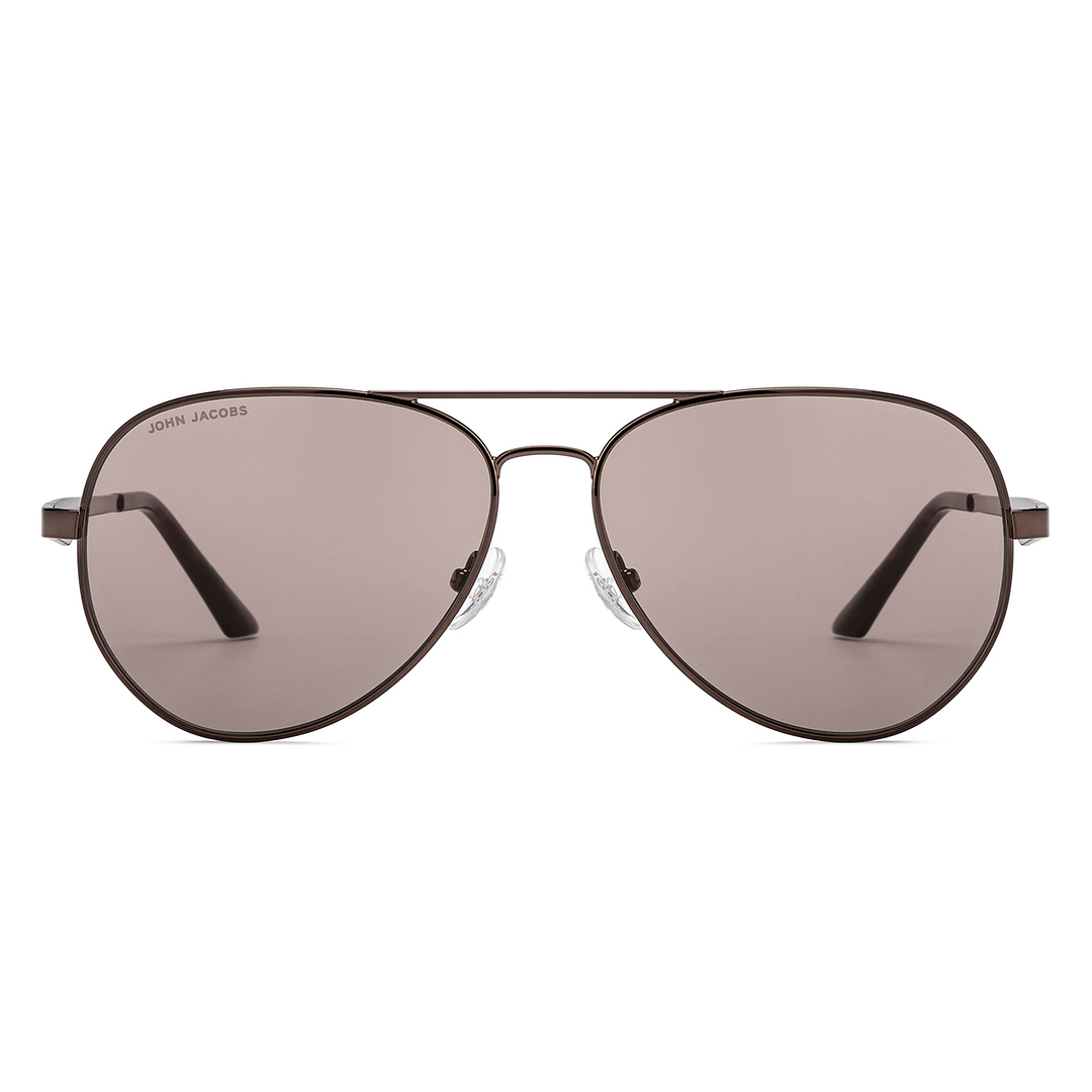 John Jacobs Light Brown Full Rim Aviator right side