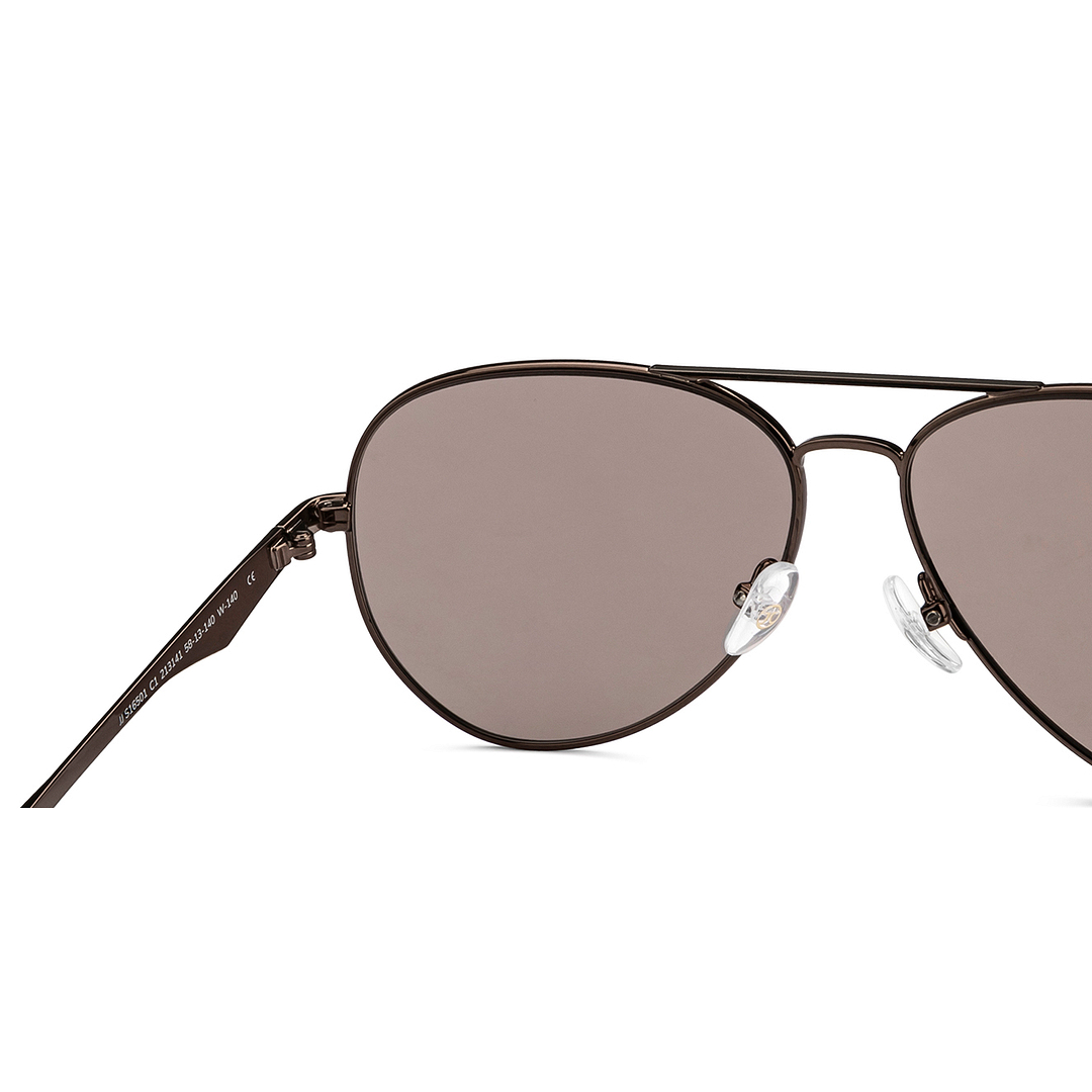 John Jacobs Light Brown Full Rim Aviator right side