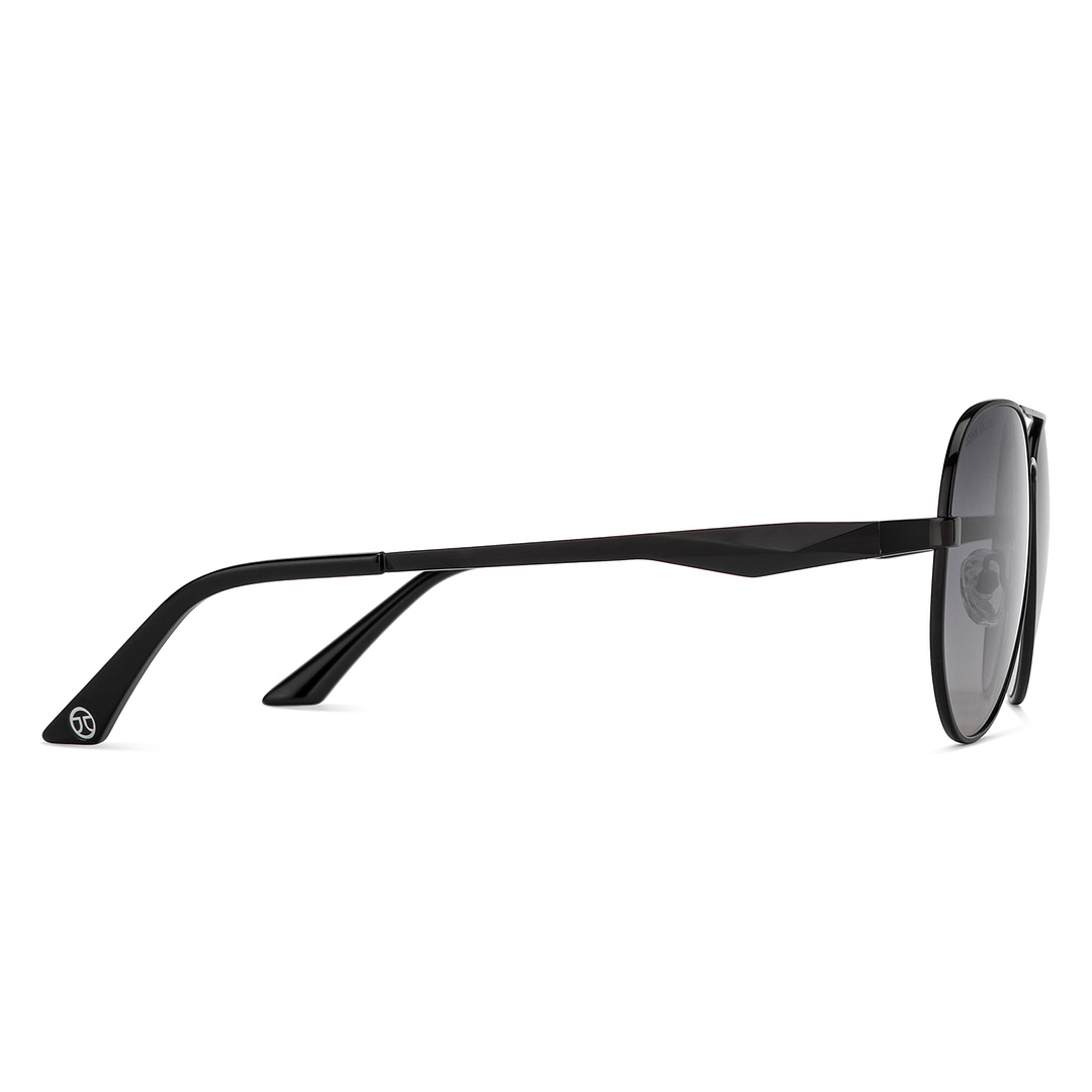 John Jacobs Black Full Rim Aviator left side