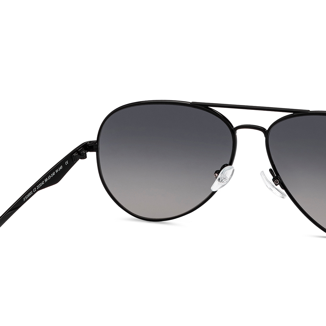 John Jacobs Black Full Rim Aviator right side