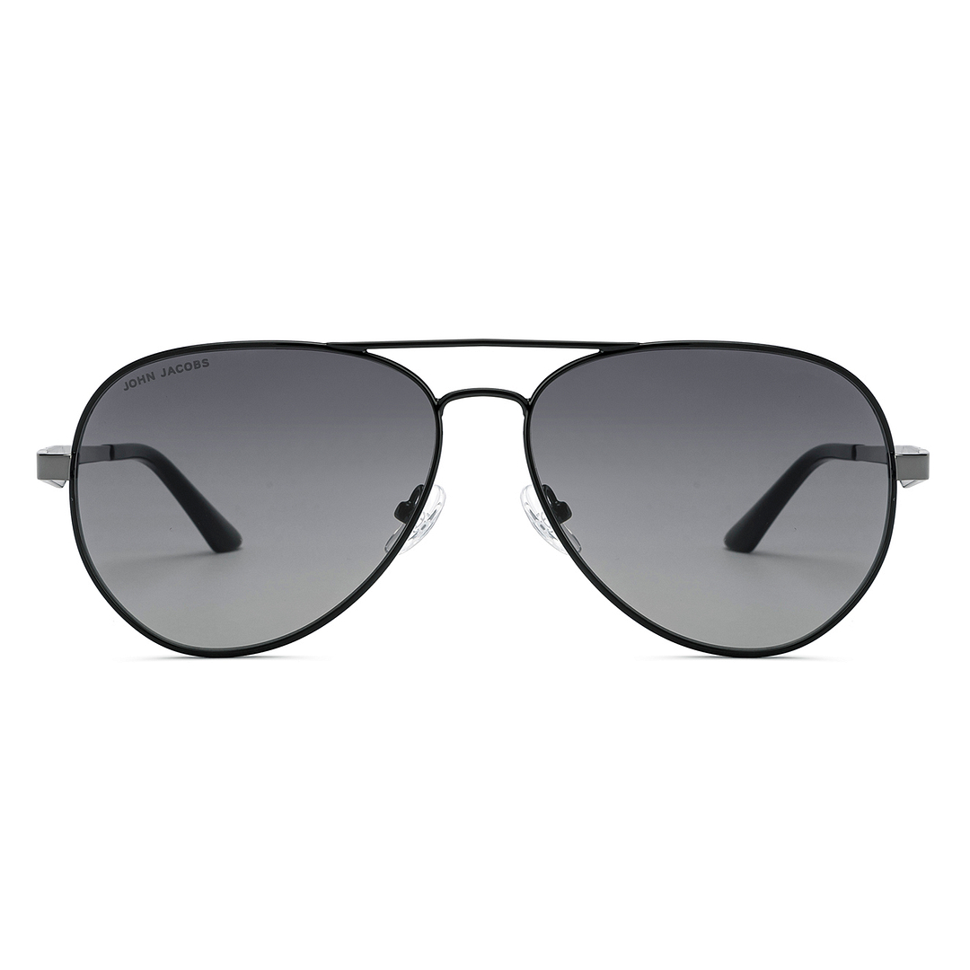 John Jacobs Black Full Rim Aviator right side