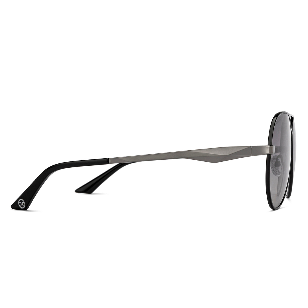 John Jacobs Black Full Rim Aviator left side