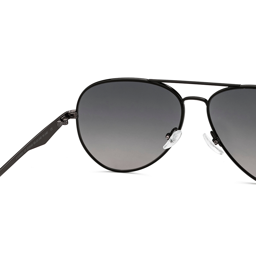 John Jacobs Black Full Rim Aviator right side