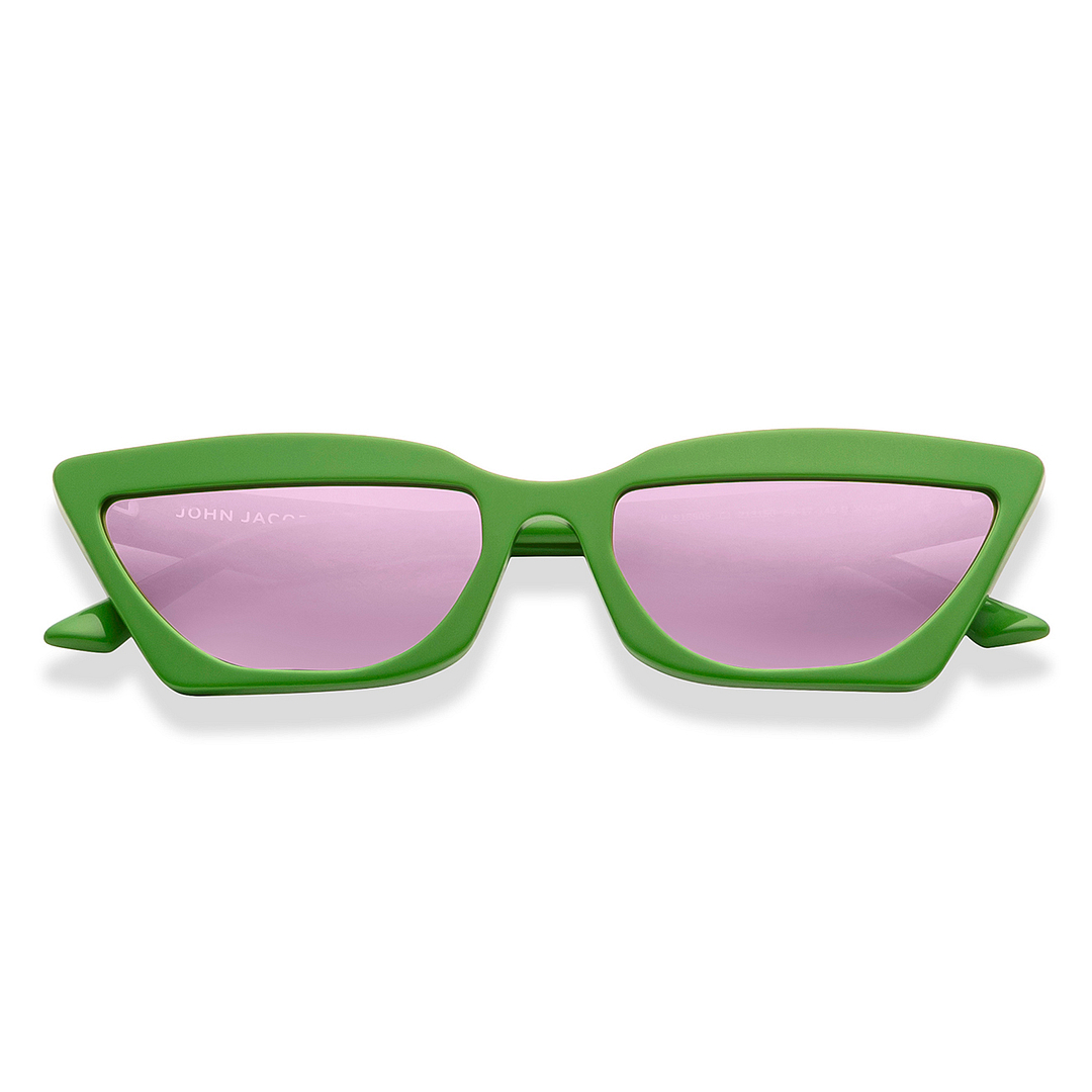 John Jacobs Green Full Rim Cat Eye left side