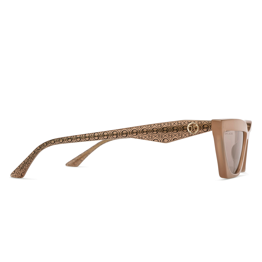 John Jacobs Online Light Brown Full Rim Cat Eye left side