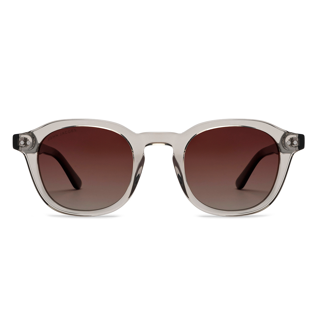 John Jacobs Grey Transparent Full Rim Round left side