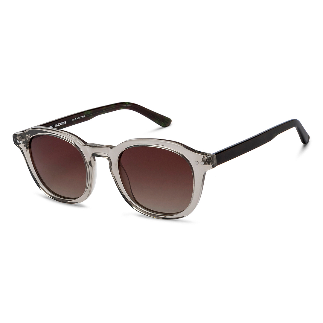John Jacobs Grey Transparent Full Rim Round right side